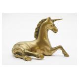 Brass Reclining Unicorn Figurine