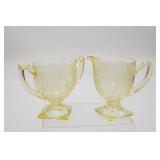 Indiana Glass Creamer and Sugar Horseshoe Pattern