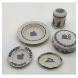 Wedgwood White/Blue Large Ashtray, Oval