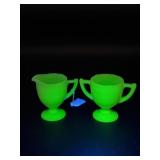 McKee Glass Jadeite Laurel Creamer & Open