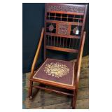 Victorian Eastlake Folding Rocking Chair w/