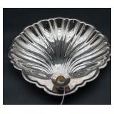 Silver Plated Clam Shell Candle Holder w/Dish