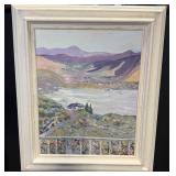 Mountain Valley & Lake Oil on Canvas by