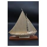 Detailed Bone Sailing Boat Sculpture