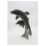 Double Dolphin Water Fountain Feature