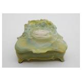 Incolay Green Stone Bathing Doves Cameo