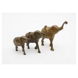 Brass Elephant Family Figurines (3)