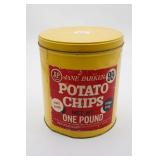 A&P Jane Parker Potato Chips Tin One Pound