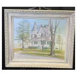 Victorian House Oil on Board Signed