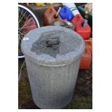 GALVANIZED TRASH CAN W/ LID