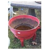 CAST IRON WITCHES POT ON STAND 22 1/2" ROUND