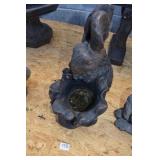 CEMENT RABBIT W/ PLANTER