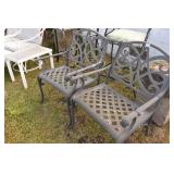 2 CAST IRON CHAIRS