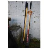 HOE, RAKE & 2 SHOVELS