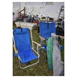 2 FOLD UP CHAIRS & 2 BAG CHAIRS