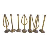 Lot of 7 Brass Theater Stanchions & Ropes