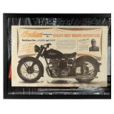 Vintage Indian Motorcycle Advertising Poster 1949