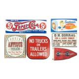 Lot of 5 Metal Signs & Chris Craft Flag