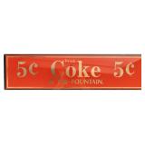 Vintage Coca Cola Reverse Painted Advertising