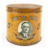 Vintage White Ash Cigar Tin Humidor