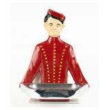 Vintage Cast Iron Bellhop Figure With Tray