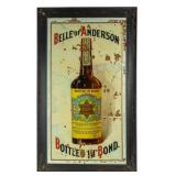 Vintage Belle Of Anderson Glass Sign