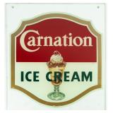 Vintage Carnation Ice Cream Advertising Sign