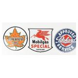 Lot of 3 Metal Signs Mobil Packard Supertest
