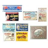 Lot of 9 Retro Metal Advertising Signs