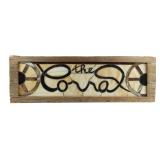 Vintage Handmade Stained Glass Sign The Corral