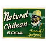 Vintage Natural Chilean Soda Ad Sign