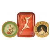 Lot of 2 Vintage Art Plates & Marilyn Tray