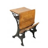 Antique Student Desk Chair Combo Unit