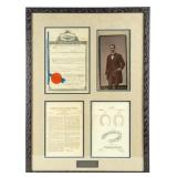 Framed Antique Horseshoe Patent Letter & Photo