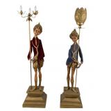 Large Vintage Pixie Figural Torchiere Lamps