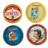 Lot Of 4 Vintage Metal Beer Trays