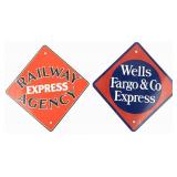 Lot Of 2 Vintage Transportation Enameled Signs