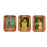 3 Coca Cola 1930s Soda Fountain Trays