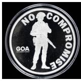 Coin .999 Fine Silver GOA "No Compromise" 1 Toz