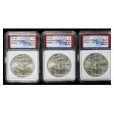 Coin (3) 2014-S American Silver Eagles IGS MS70