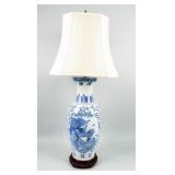 Chinoiserie Blue and White Temple Jar Lamp