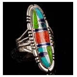 Jewelry Sterling Silver Turquoise & Lapis Ring