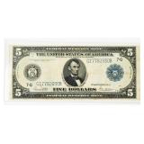 Currency 1914 $5 Federal Reserve Note in Very Fine