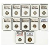 Coin (12) Assorted NGC Graded U.S. Type Coins
