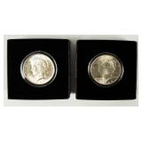 Coin (2)  Peace Silver Dollars 1922-P & 24-P BU