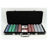 Large Poker Chips and Cards Set in Brief Case