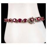 Jewelry Sterling Silver Ruby Bracelet