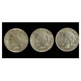 Coin (3)  Peace Silver Dollars 1923 P,D & S