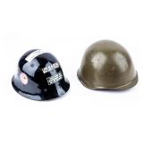 Lot Of 2 Cold War Era Helmets Green & Black