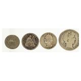 Coin (4) Early Date Better Date Coins W/ Silver